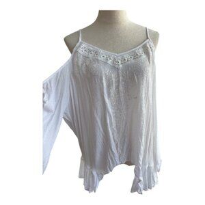Maurices XXL White - Off-Shoulder Lace Trim Blouse (2541-1)